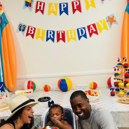 Celebrating Felisha's son Noah's birthday at their house in LA